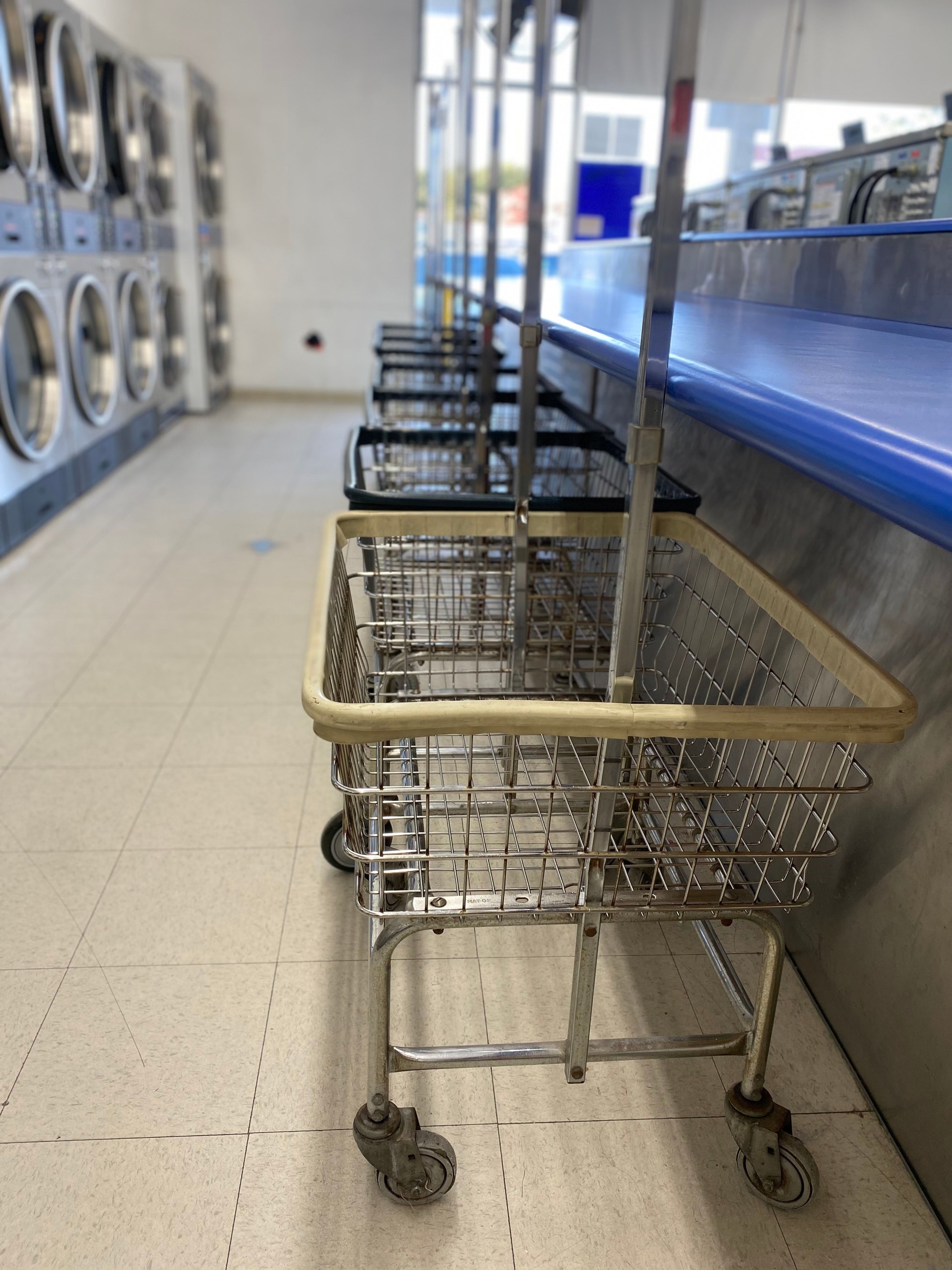 Carts at Laundromat